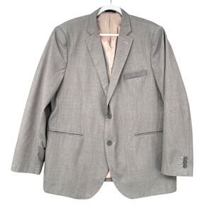 Hockerty Grey Bespoke Custom 2 Button Notched‎ Lapel Blazer Jacket Mens 46